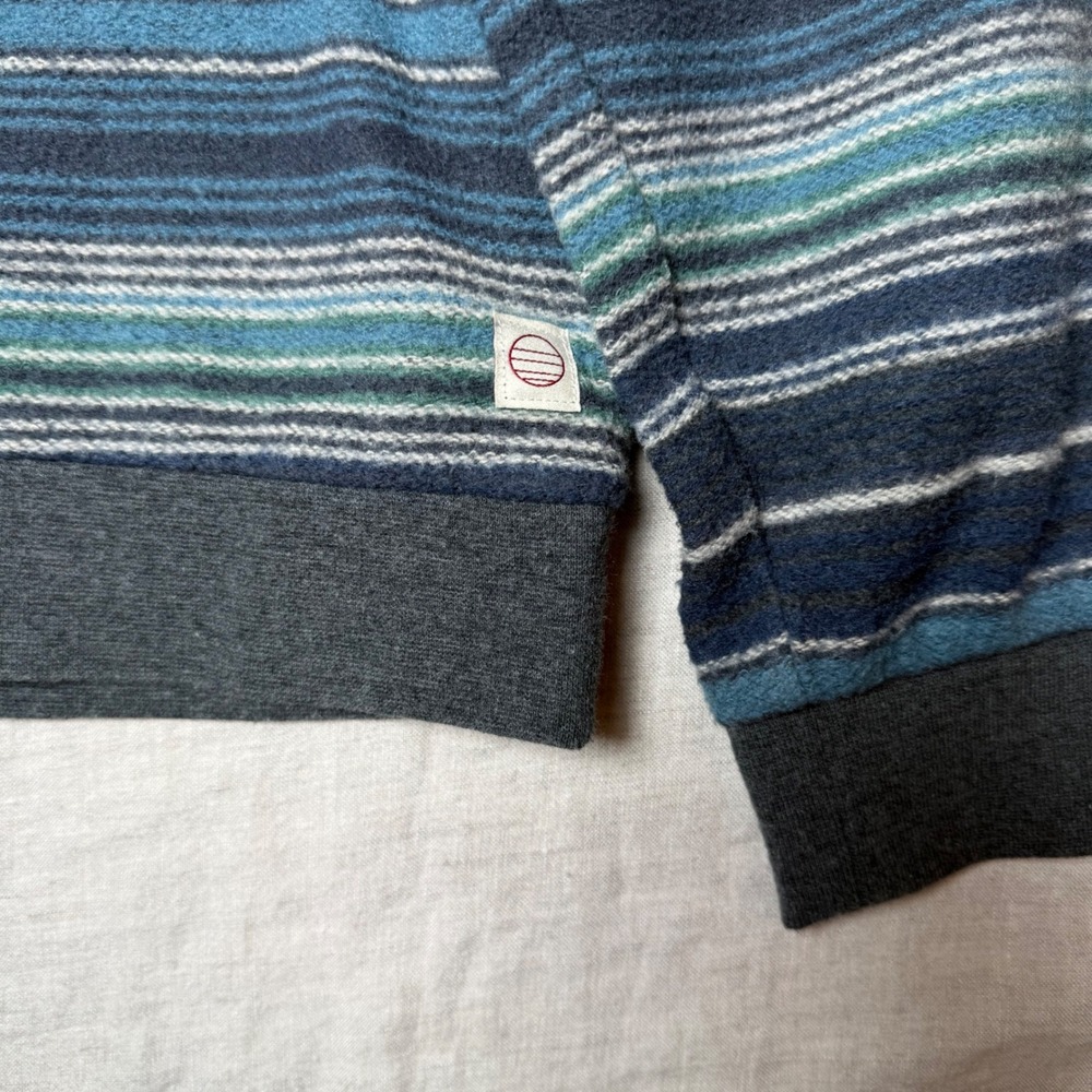 Marine Layer Re-Spun Sweatshirt Mens XL Blue Striped Excellent Crewneck Pullover - Picture 3 of 9